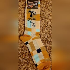 Blue Q Casual Socks Yellow and Blue Geometric Pattern